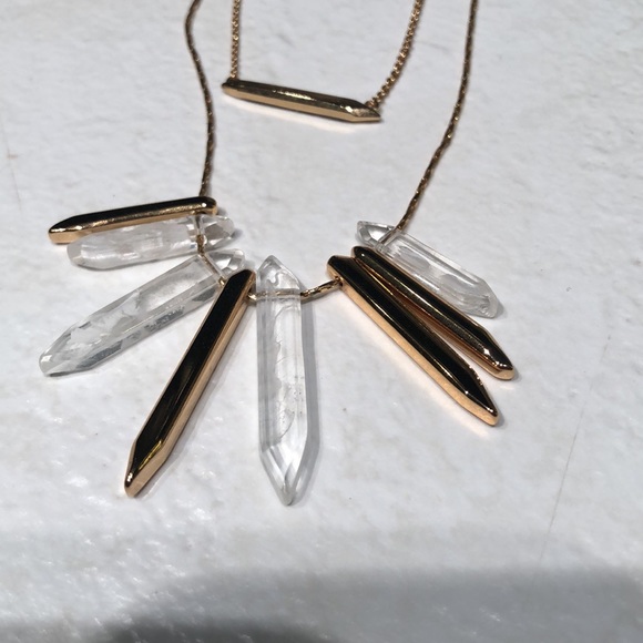 :: S&D Gold&Quartz Crystal Rebel Cluster Necklace - Picture 2 of 3